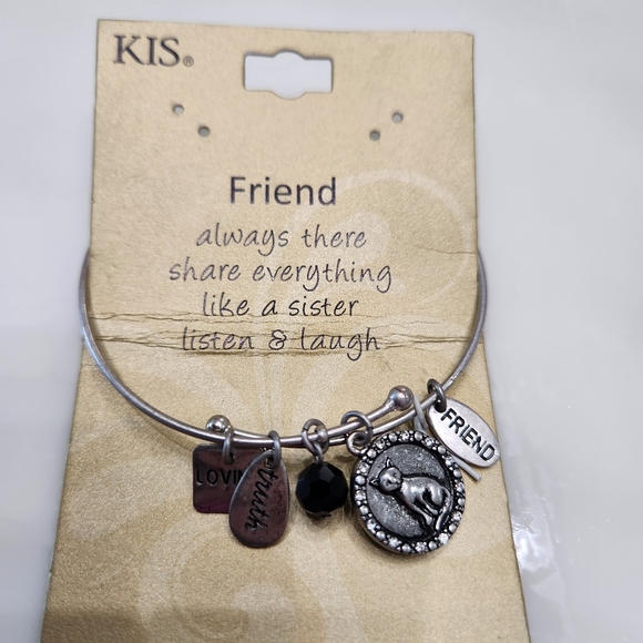 KIS Friend Silver-Tone Charm Bracelet - Picture 4 of 7